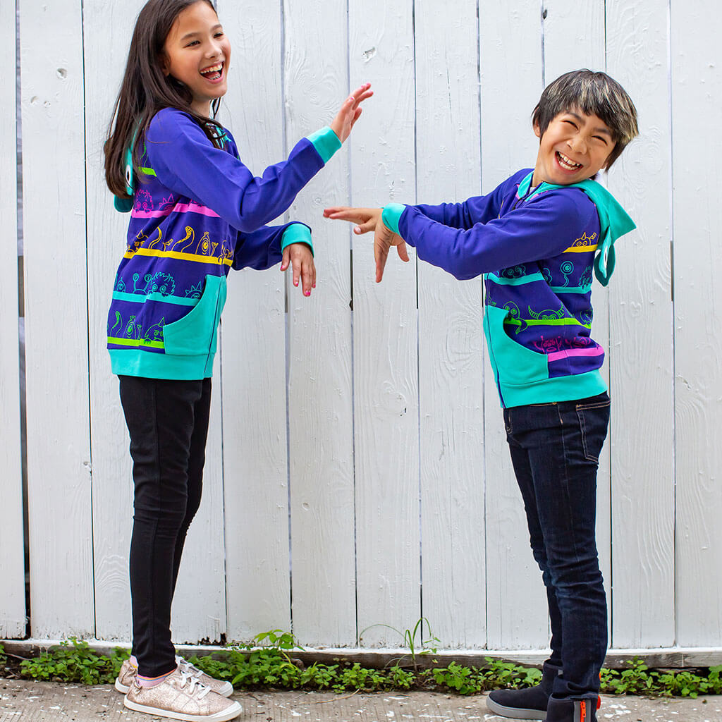 Happy Little Monsters French Terry Pocket Hoodie