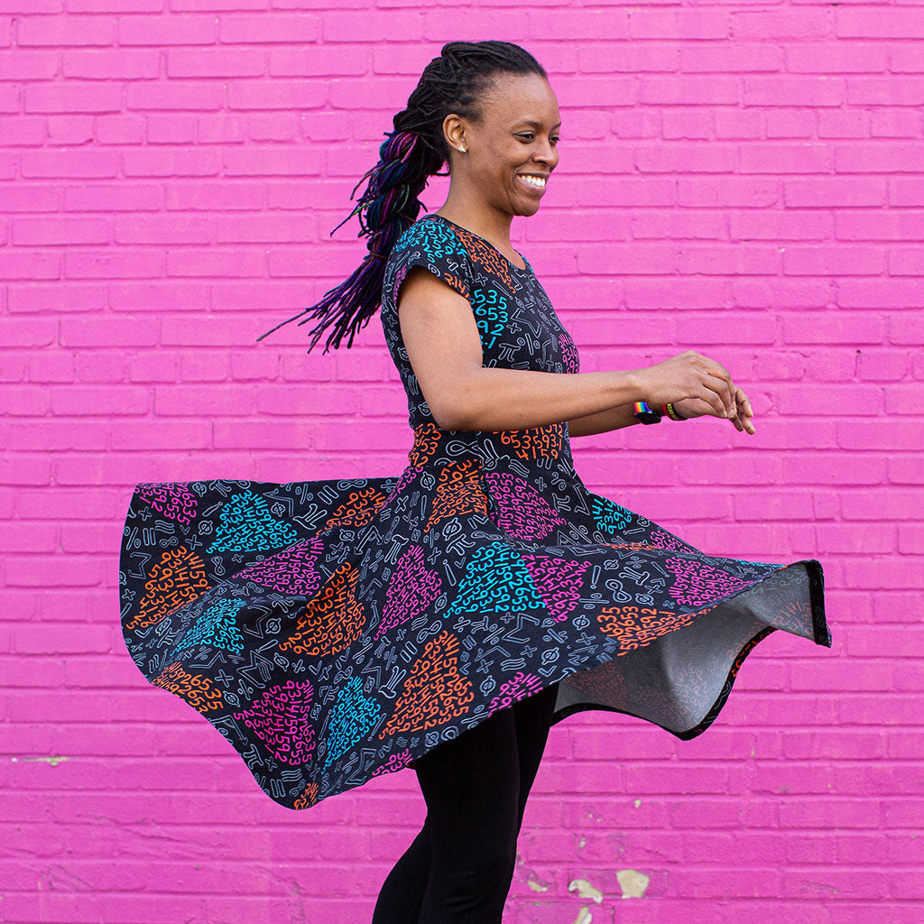 "For the Love of Pi" Short Sleeve Super Twirler Dress with Pockets - Adult