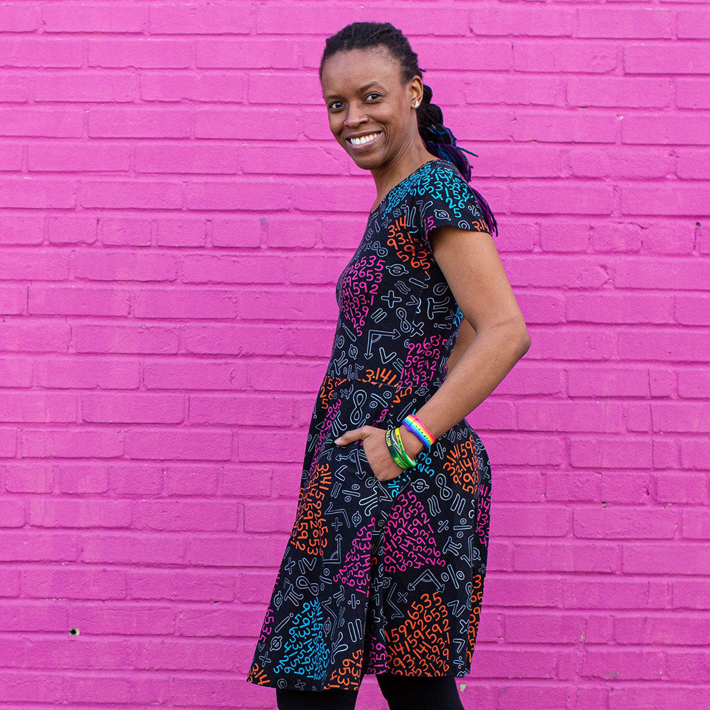 "For the Love of Pi" Short Sleeve Super Twirler Dress with Pockets - Adult