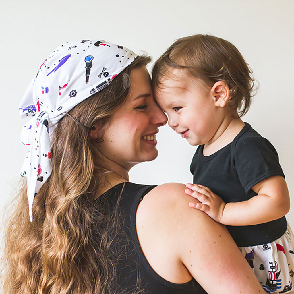 "Skull & Cross-'bow'-nes" Pirate Headscarf - Adult & Child - Princess Awesome - 1