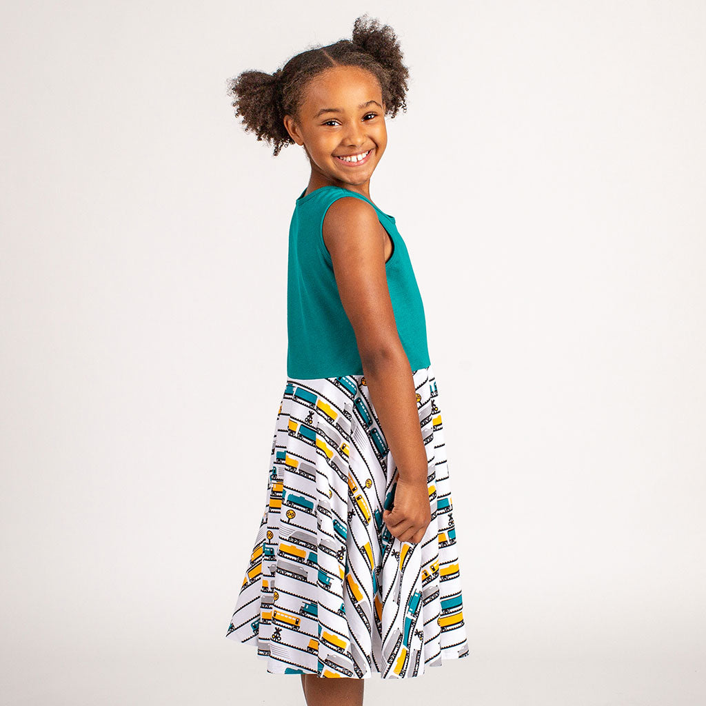"ENGINEuity" Trains Twirly Play Dress with Pockets