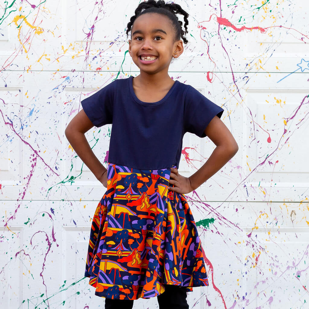 Volcanoes Super Twirler Dress with Pockets