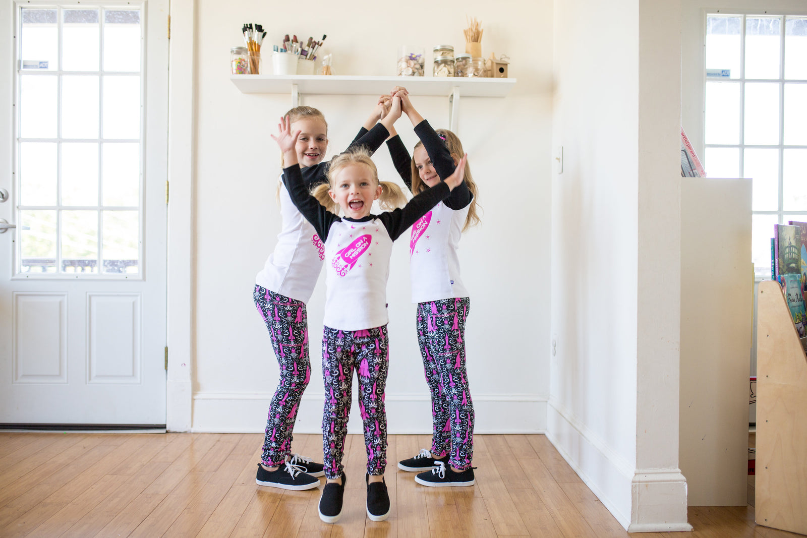 Introducing the "Fleur-de-Liftoff" Shirts and Leggings Collection!