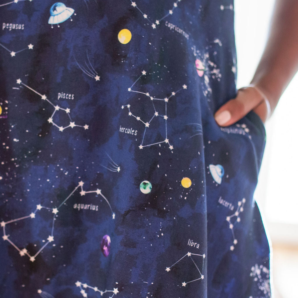 Adult Cosmic Compass Constellations Sleeveless Dress with Pockets 20-22 Adult Cosmic Compass Constellations Sleeveless Dress with Pockets 20-22