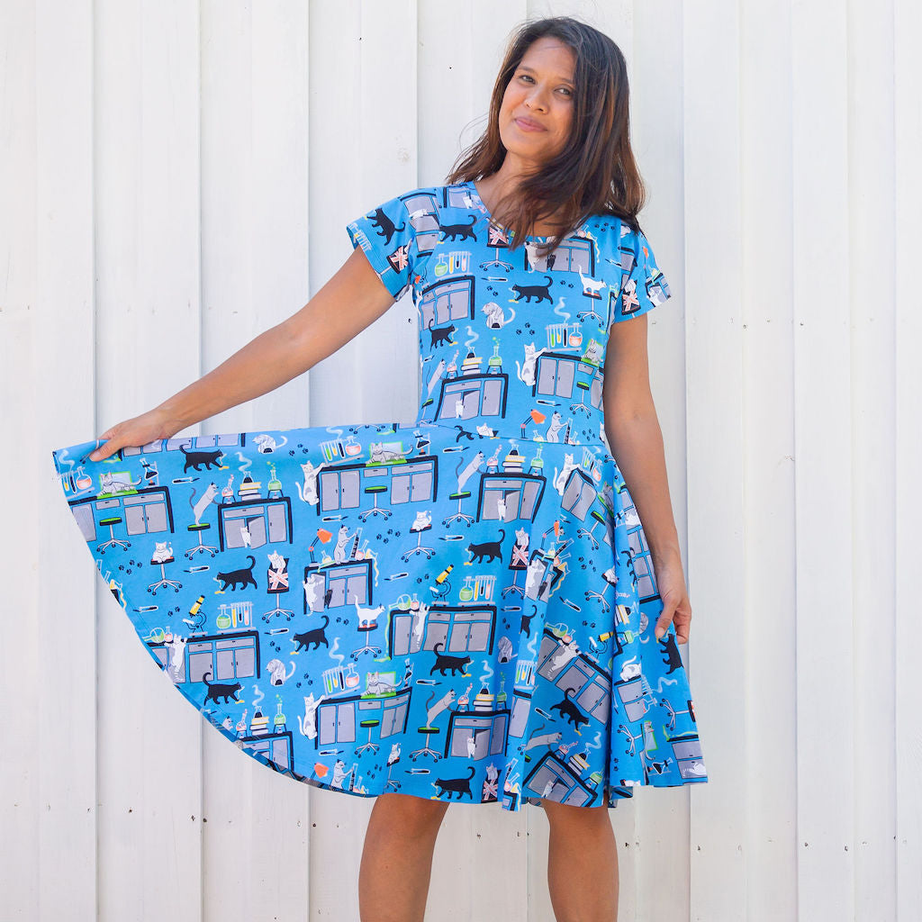 Adult "CATalyst" Lab Disasters Super Twirler Dress with Pockets