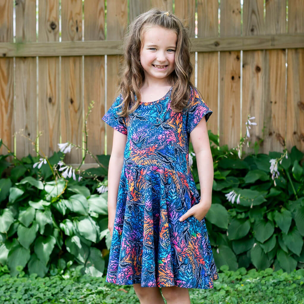"Autumn Blaze" Dragons Super Twirler Dress with Pockets