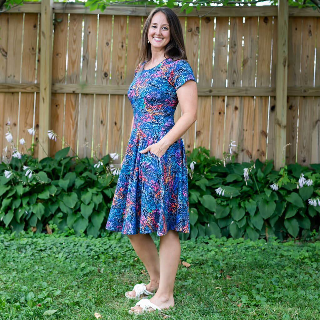 Adult "Autumn Blaze" Dragons Super Twirler Dress with Pockets