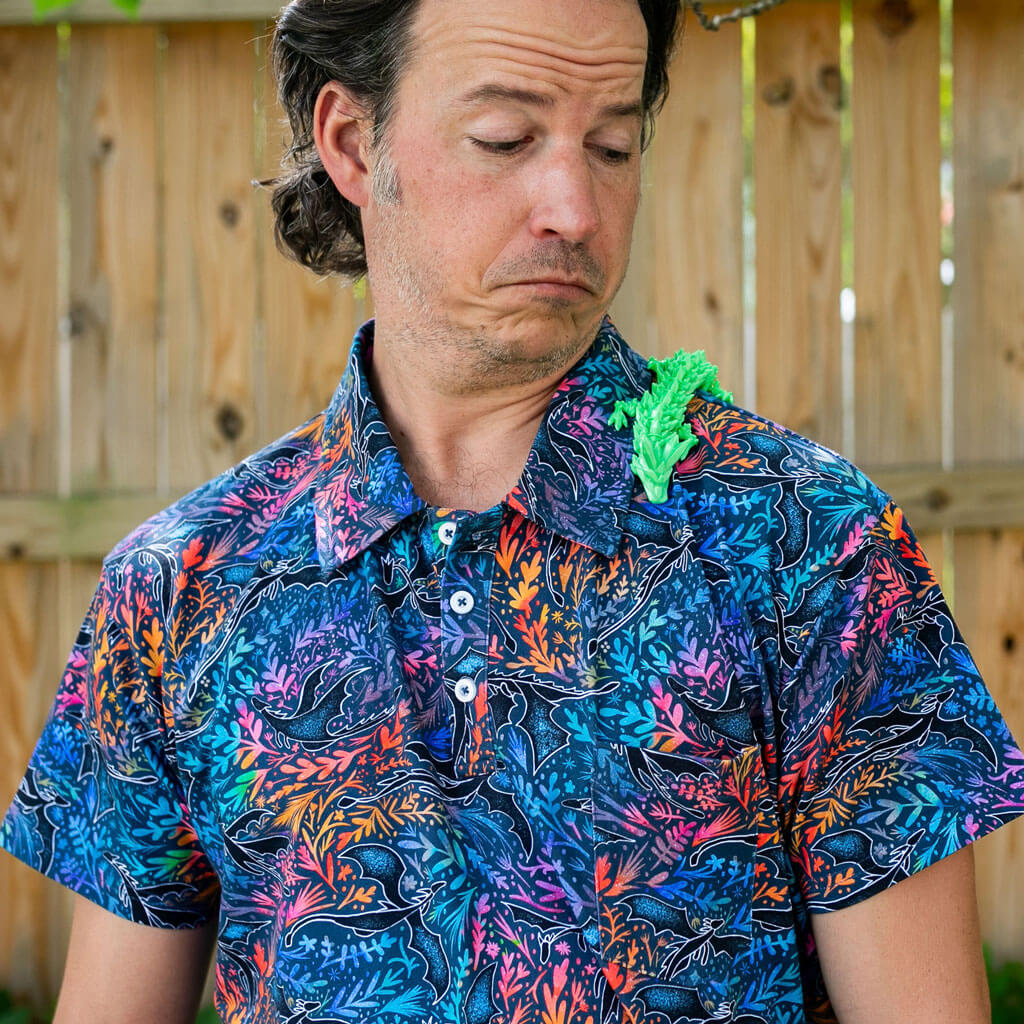 Adult "Autumn Blaze" Dragons Short Sleeve Polo Shirt