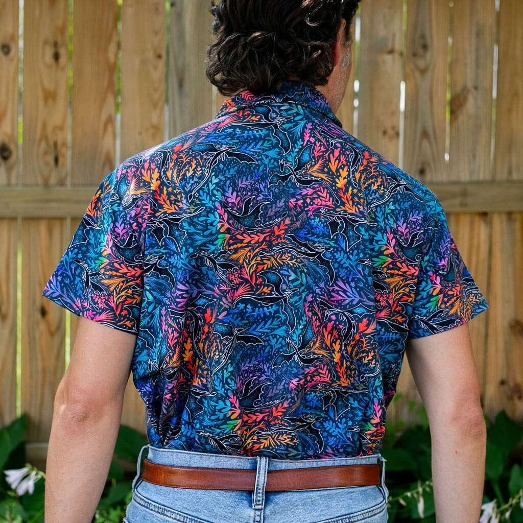 Adult "Autumn Blaze" Dragons Short Sleeve Polo Shirt