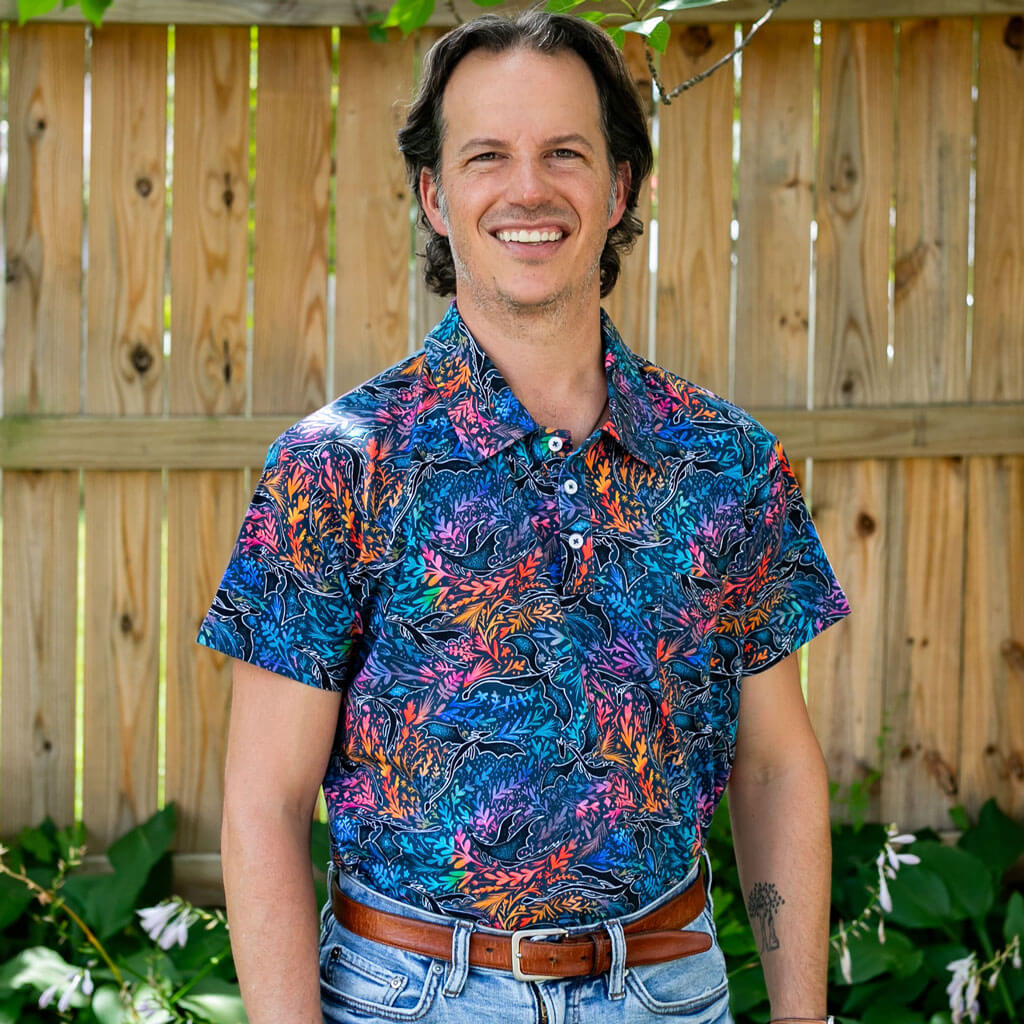 Adult "Autumn Blaze" Dragons Short Sleeve Polo Shirt