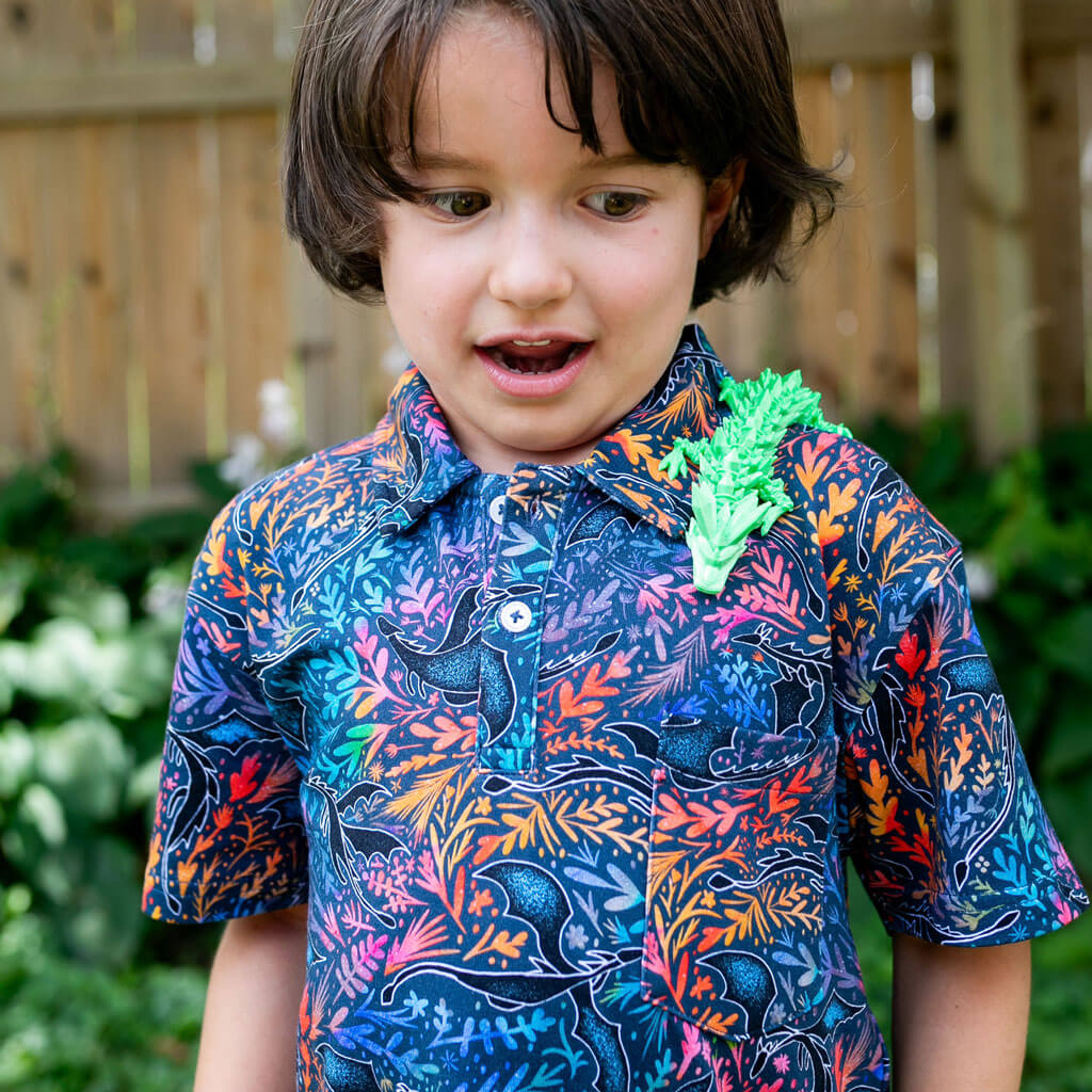"Autumn Blaze" Dragons Short Sleeve Polo Shirt