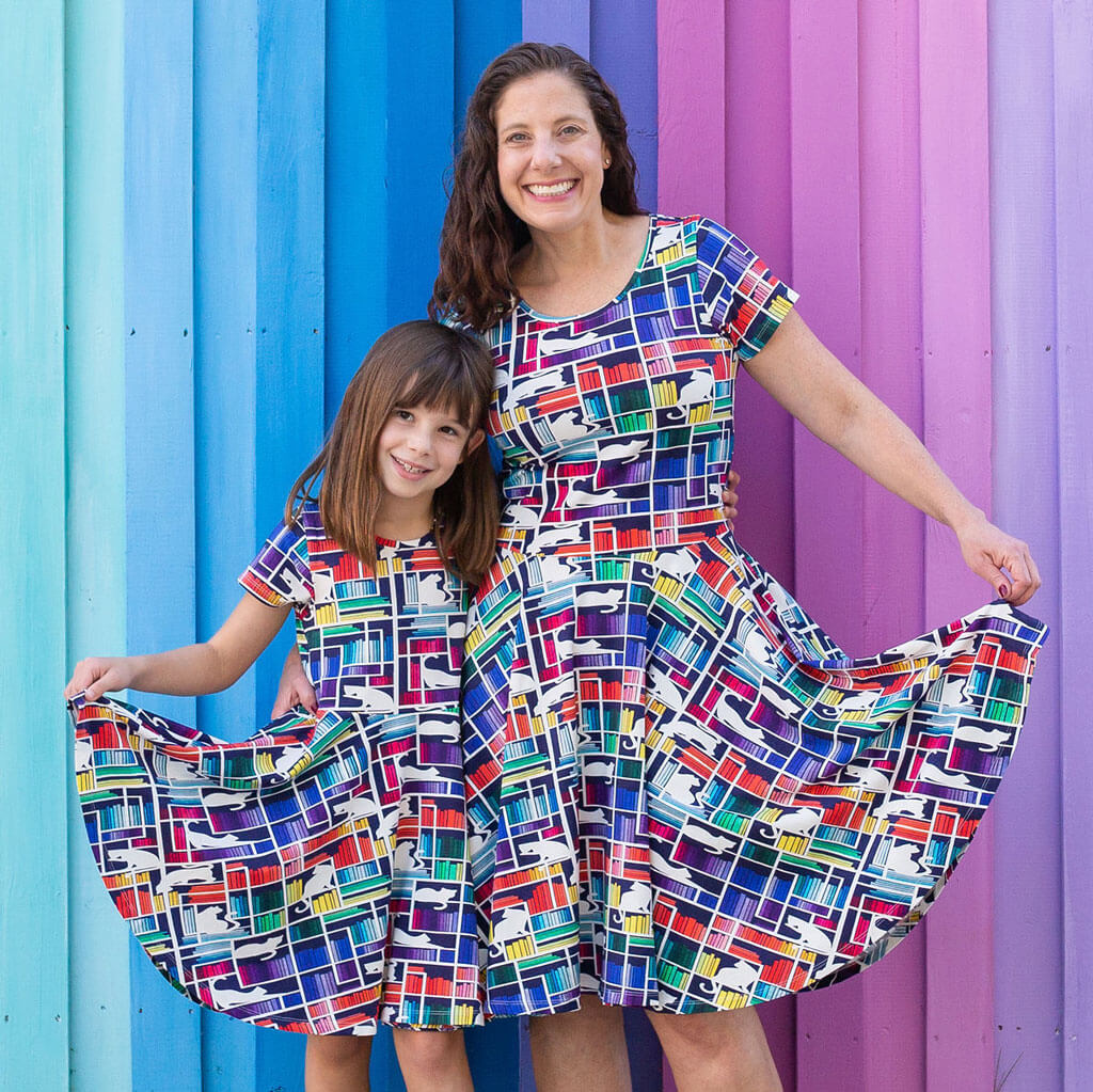 "Elements of Style" Periodic Table Twirly Play Dress with Long Sleeves