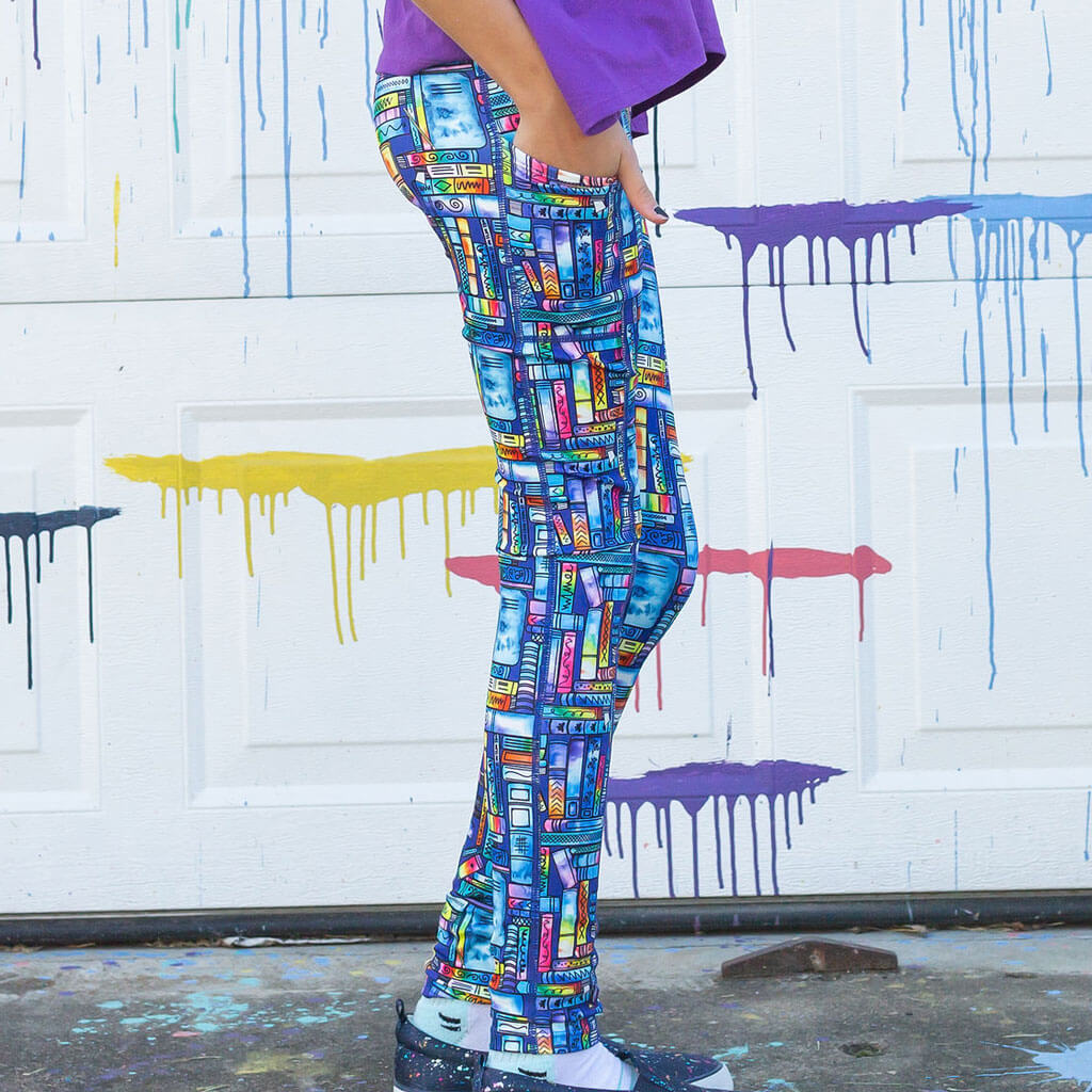 "Lost in the Stacks" Books Leggings with Pockets