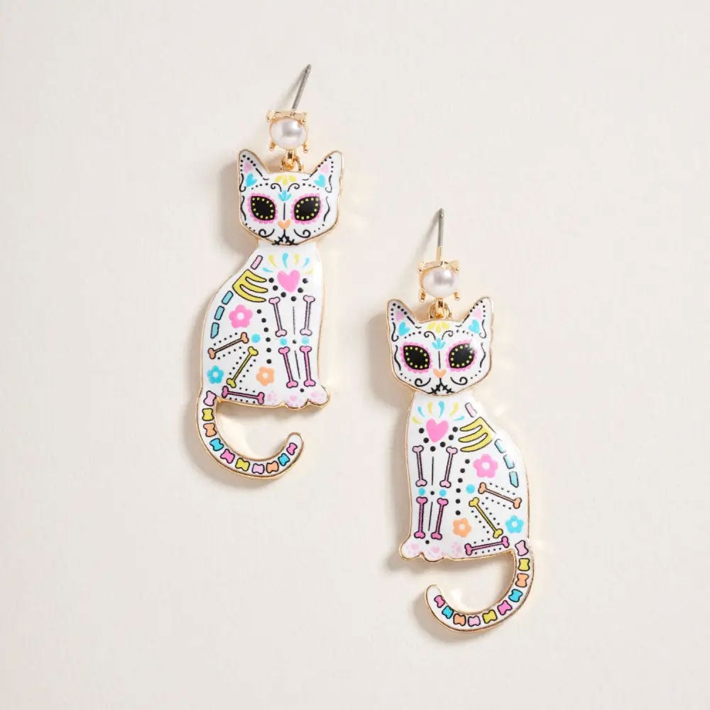 Calavera Cats Earrings