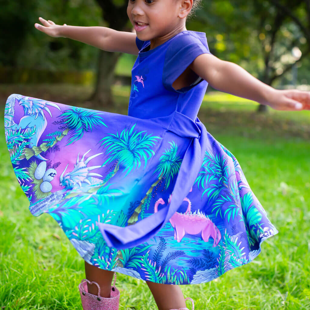 Dinosaurs Busy Dress with Pockets