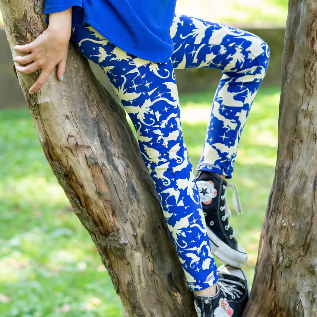 Dragons and Stars Leggings with Pockets - Princess Awesome & Boy
