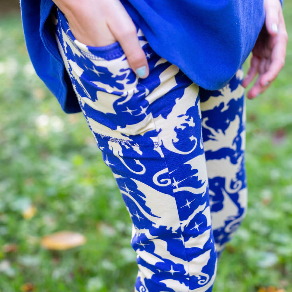 Dragons and Stars Leggings with Pockets - Princess Awesome & Boy