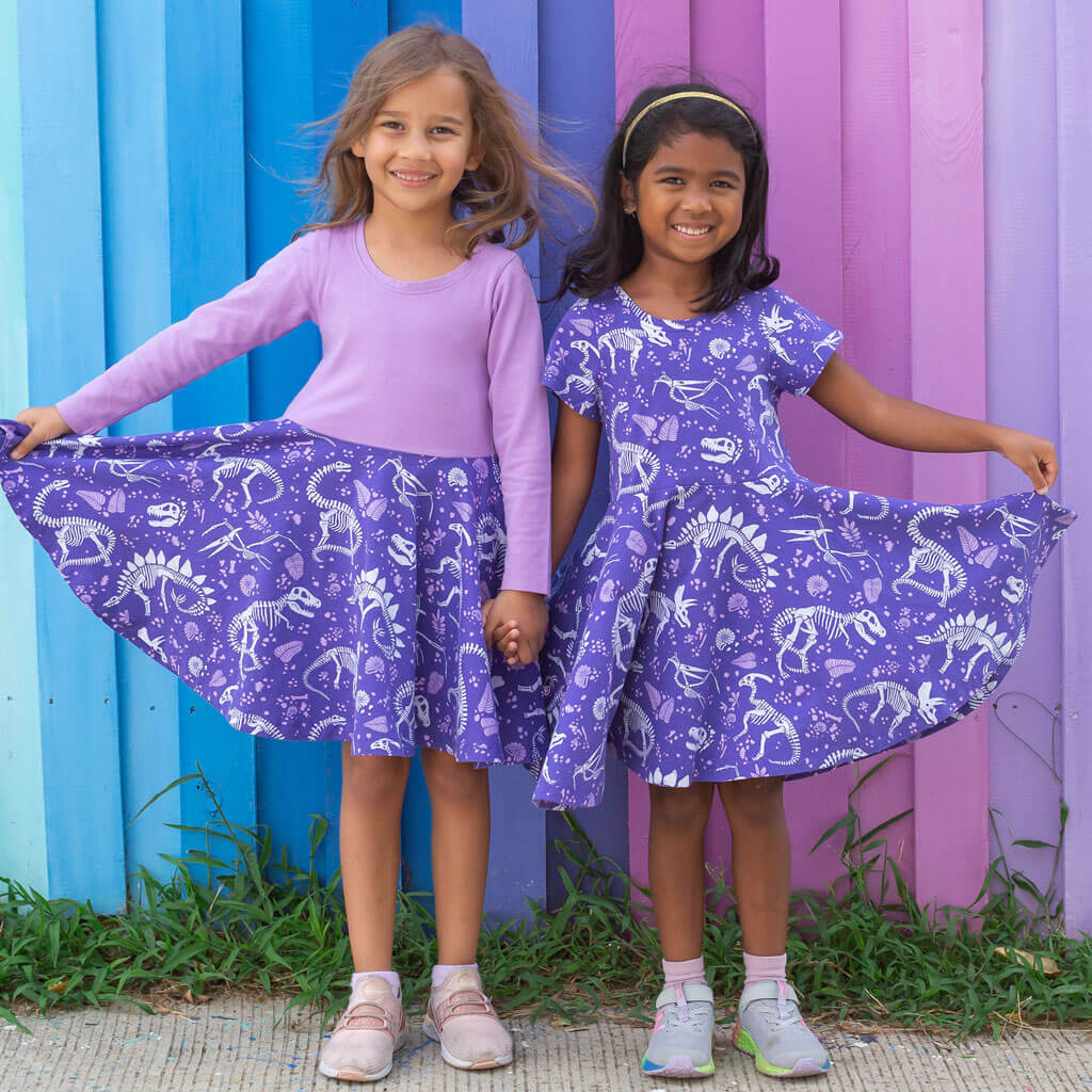 "Dinorama" Fossils Super Twirler Dress with Pockets