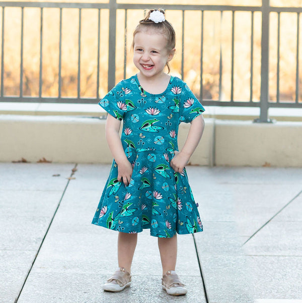 Frogs Super Twirler Dress with Pockets Princess Awesome Boy Wonder