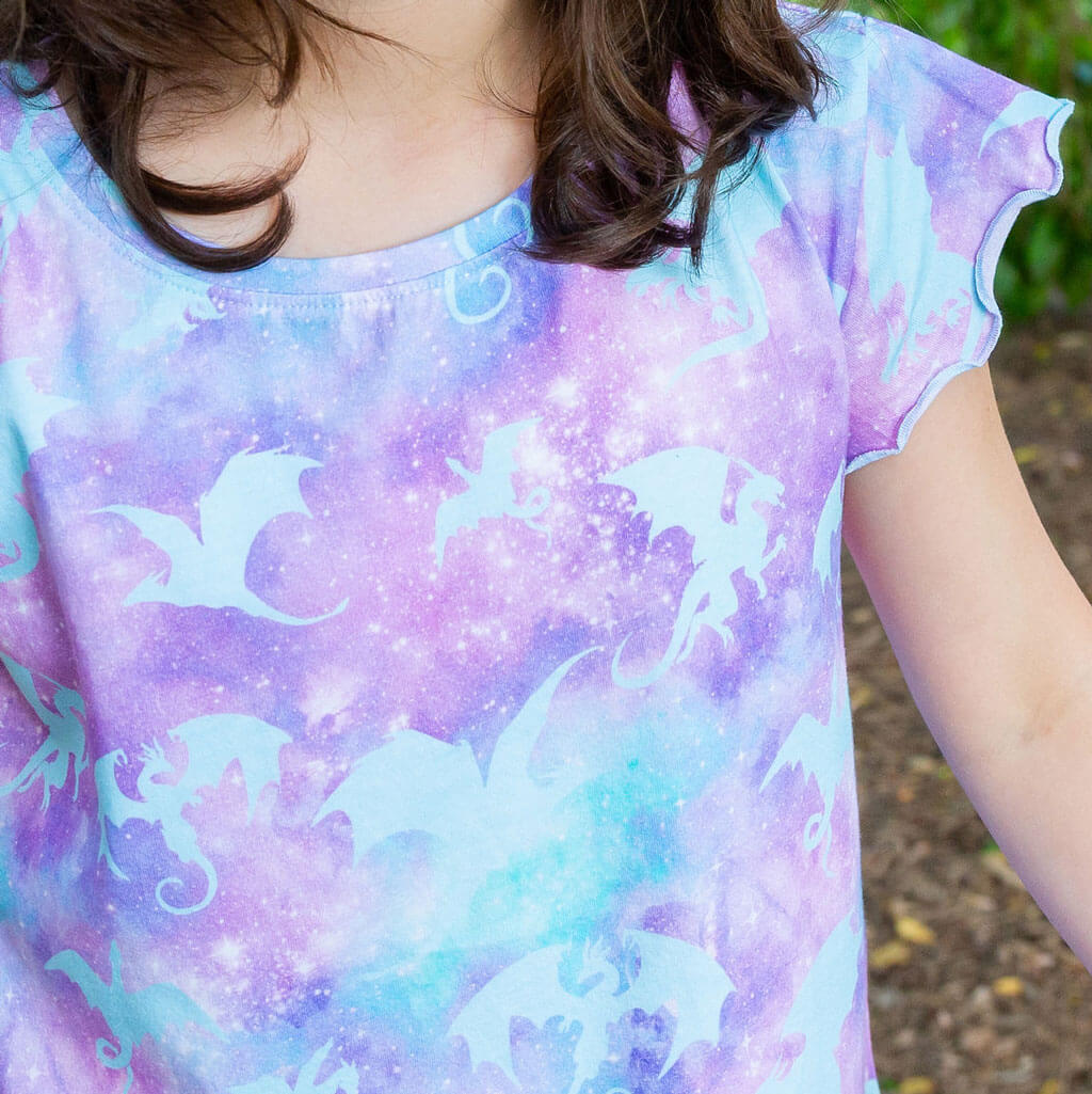 Galaxy Dragons Flutter Short Sleeve Shirt - Princess Awesome & Boy