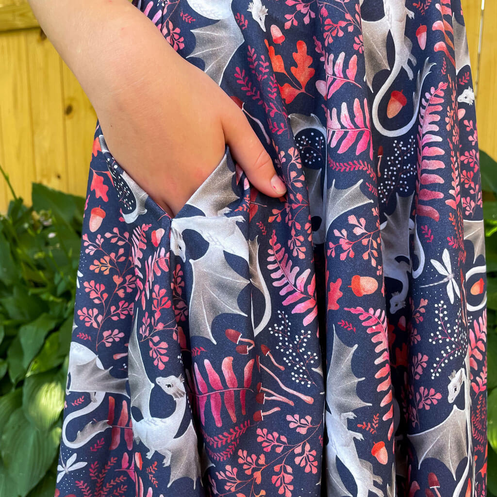 "Garden Guardians" Dragons Super Twirler Dress with Pockets