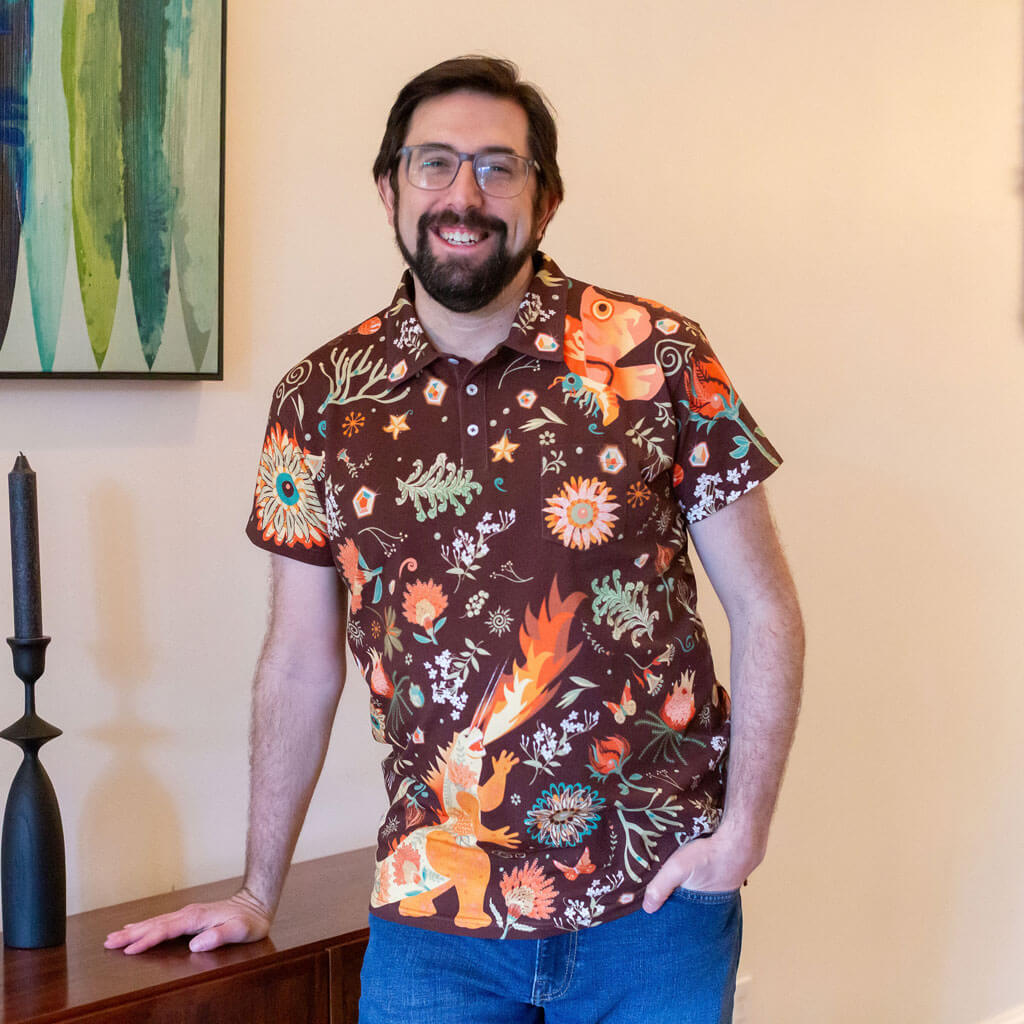 Adult "Beast Mode" Kaiju Monsters Short Sleeve Polo Shirt