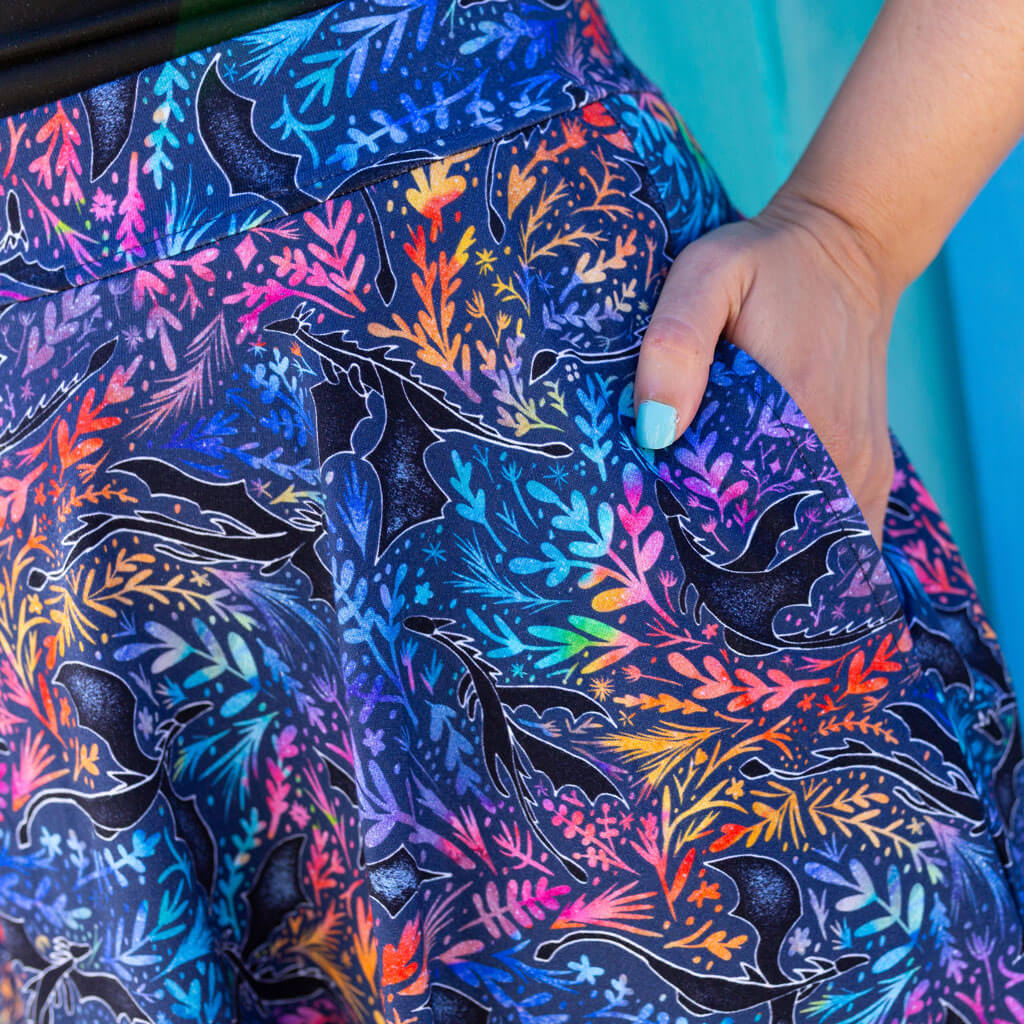 Adult "Autumn Blaze" Dragons Skirt With Pockets