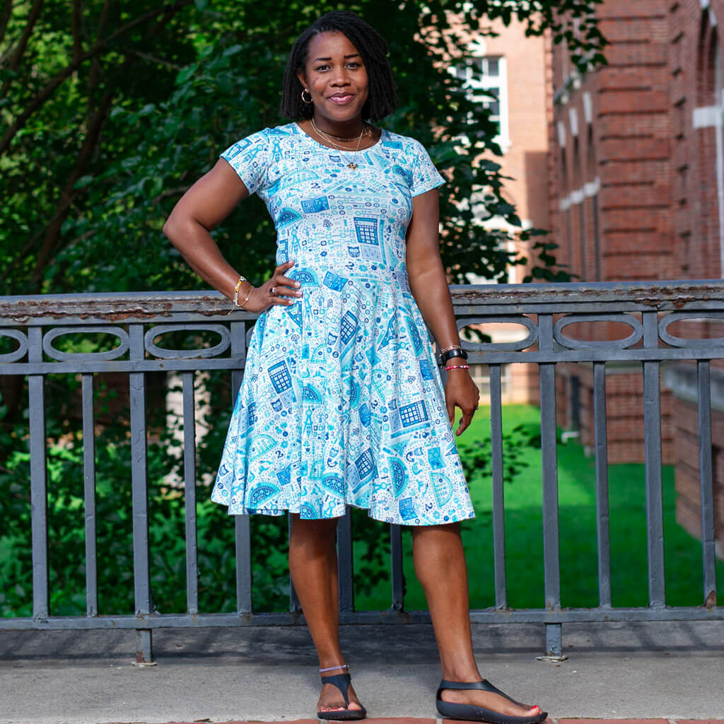 Adult "Math Rules!" School Supplies Dress with Pockets