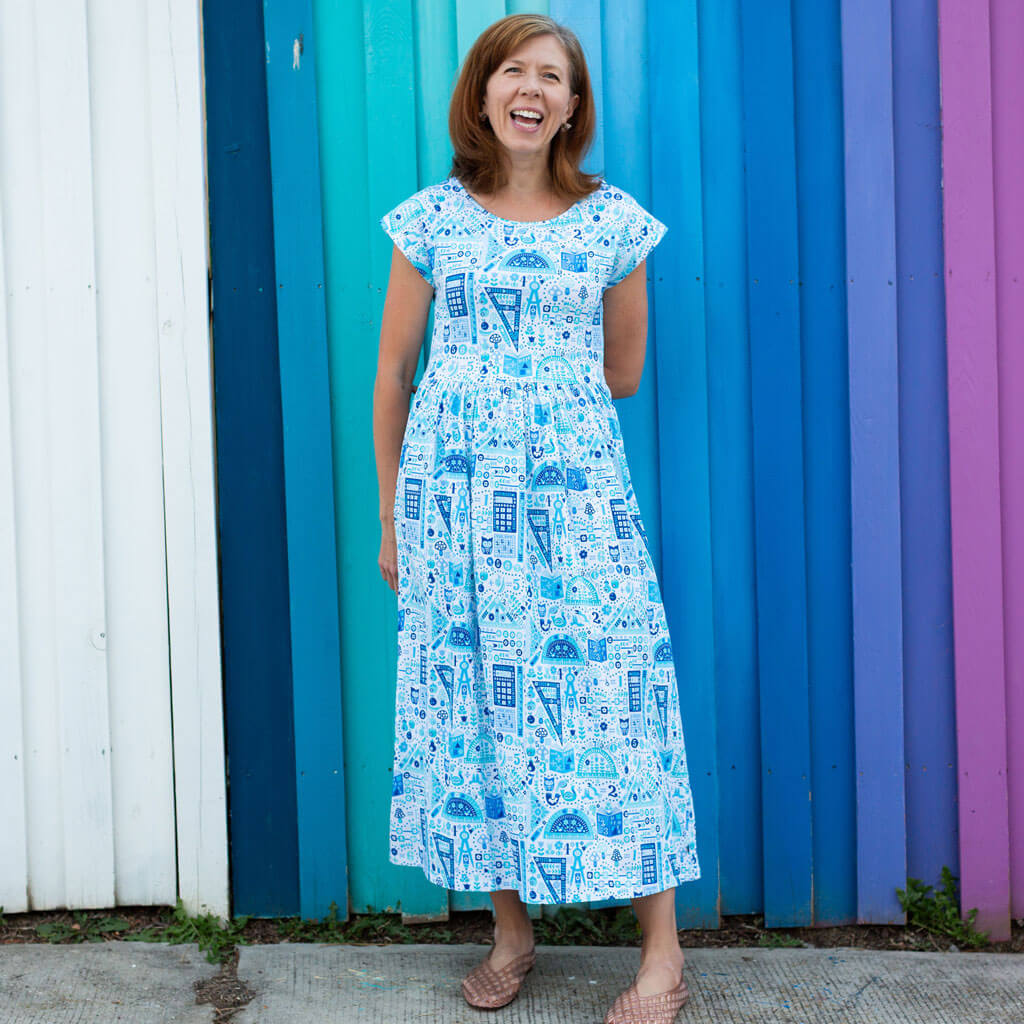 Adult "Math Rules!" School Supplies Dress with Pockets