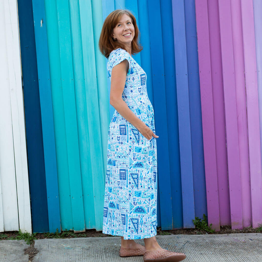 Adult "Math Rules!" School Supplies Dress with Pockets