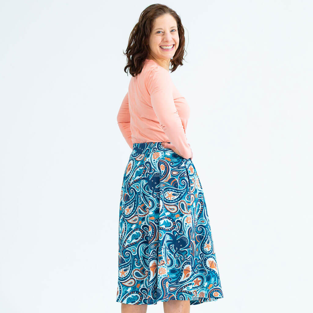 Adult "All Tide Up" OctoPaisley Skirt with Pockets