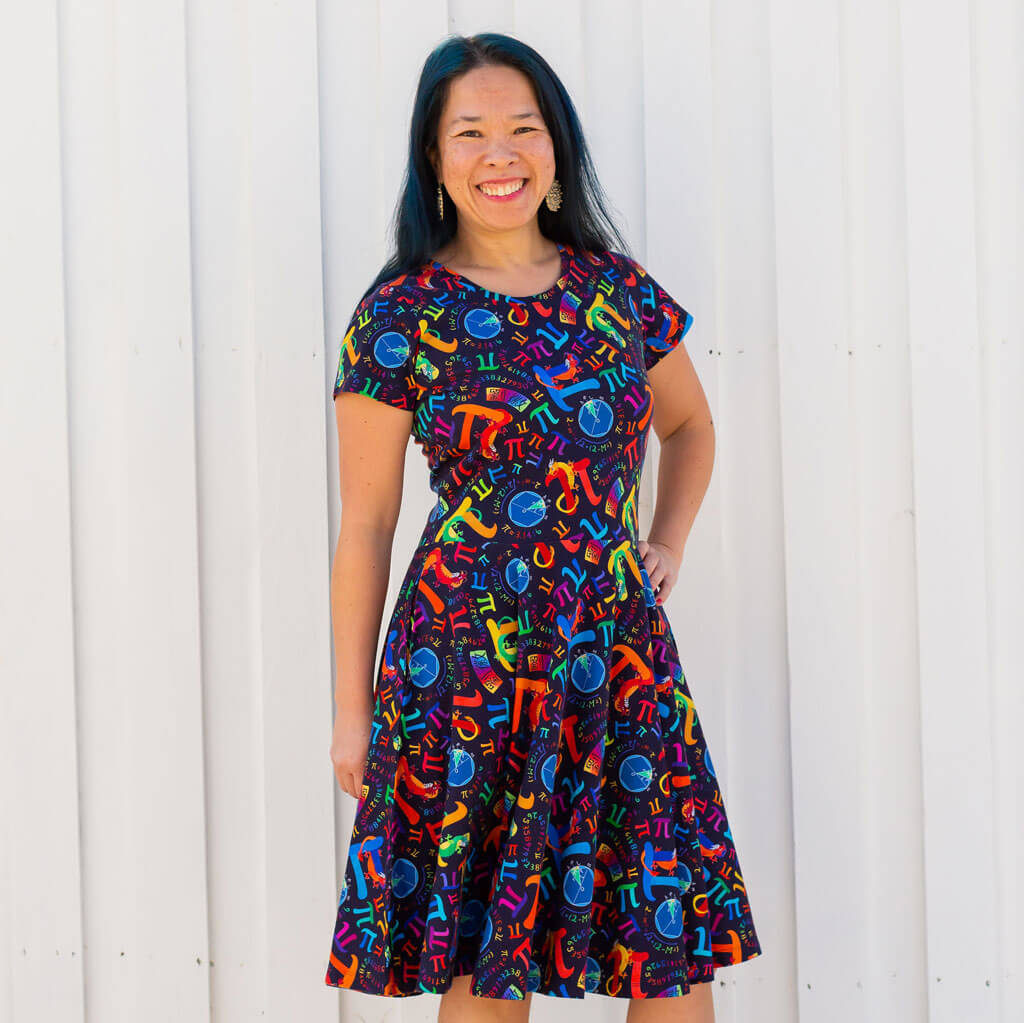 Adult  Pi Day in the Year of the Dragon Super Twirler Dress with Pockets
