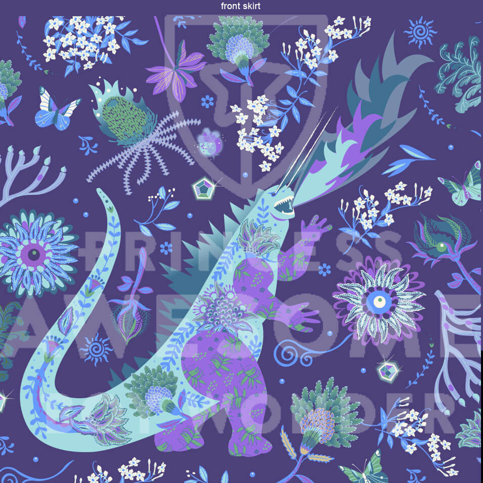 Adult Purple "Beast Mode" Kaiju Monsters Cap Sleeve Maxi Dress With Pockets