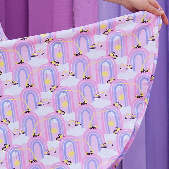 Adult "Rainbow Roadwork" Construction Trucks Super Twirler Dress with Pockets