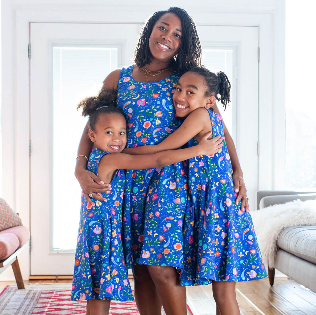 Adult "Gardeners of the Galaxy" Space Paisley Sleeveless Dress with Pockets