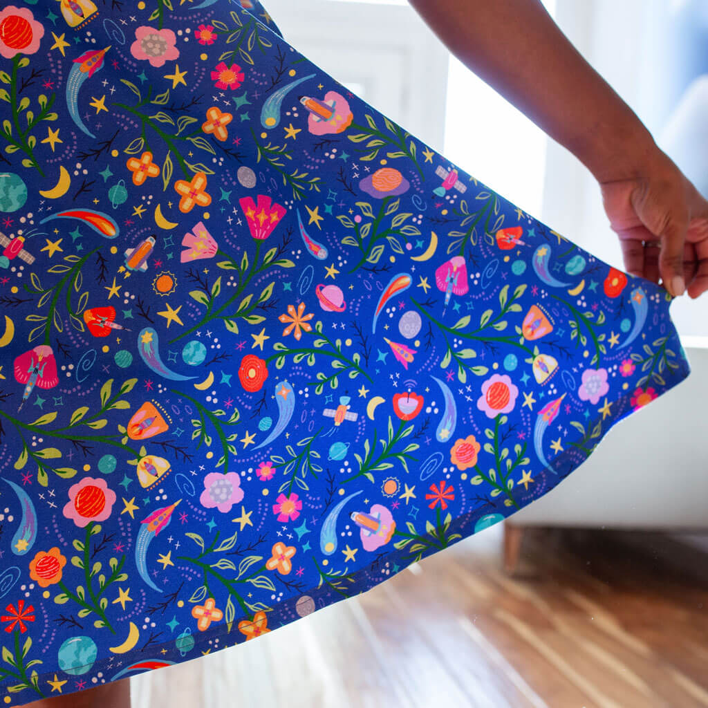 Adult "Gardeners of the Galaxy" Space Paisley Sleeveless Dress with Pockets