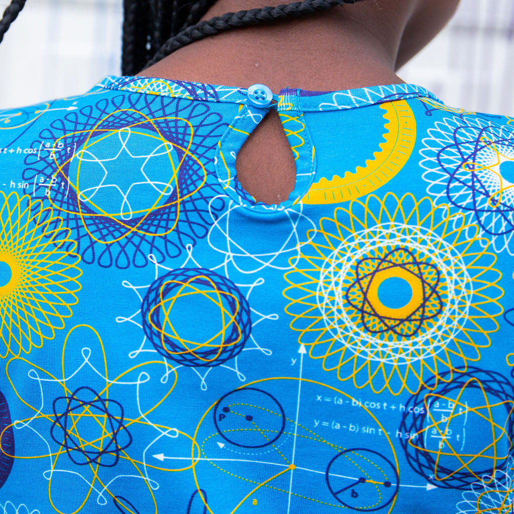 "Spin Cycle" Roulette Curves Cap Sleeve Dress with Pockets