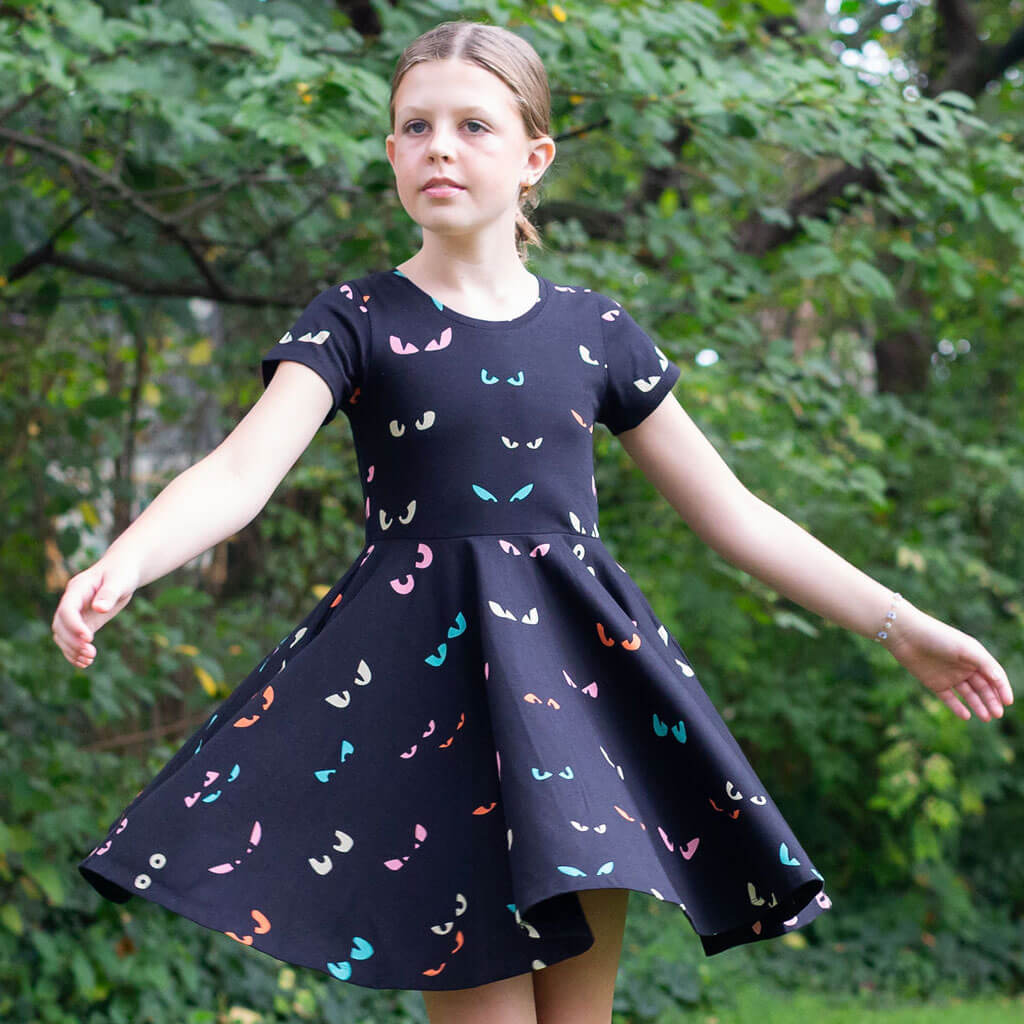 "Jeepers Creepers" Spooky Eyes Super Twirler Dress with Pockets
