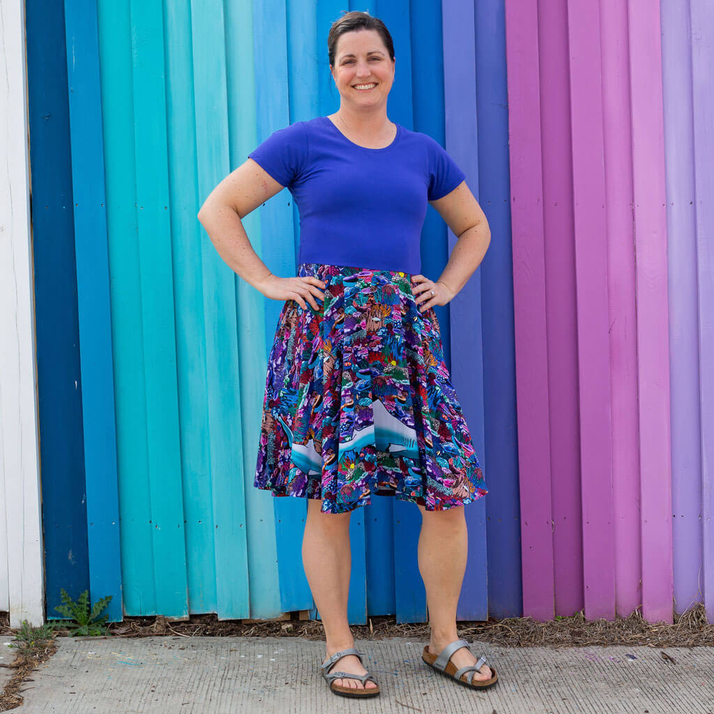 Adult "Chomping Grounds" Shark Reef Super Twirler Dress with Pockets