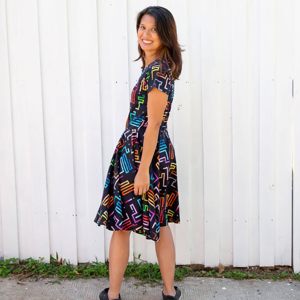 Adult "Snake Byte" Arcade Game Super Twirler Dress with Pockets