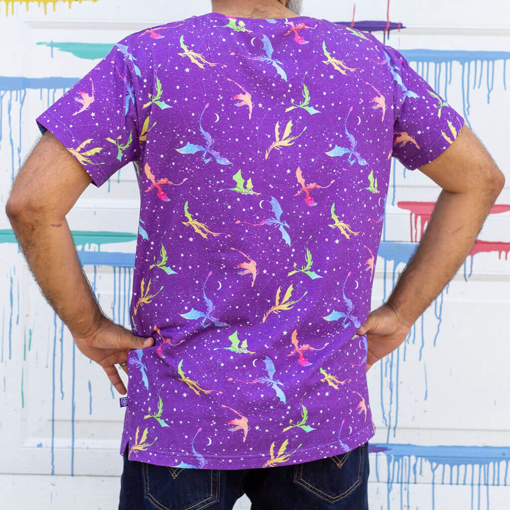 Adult "Star Fire" Stellar Dragons Henley Short Sleeve Tee