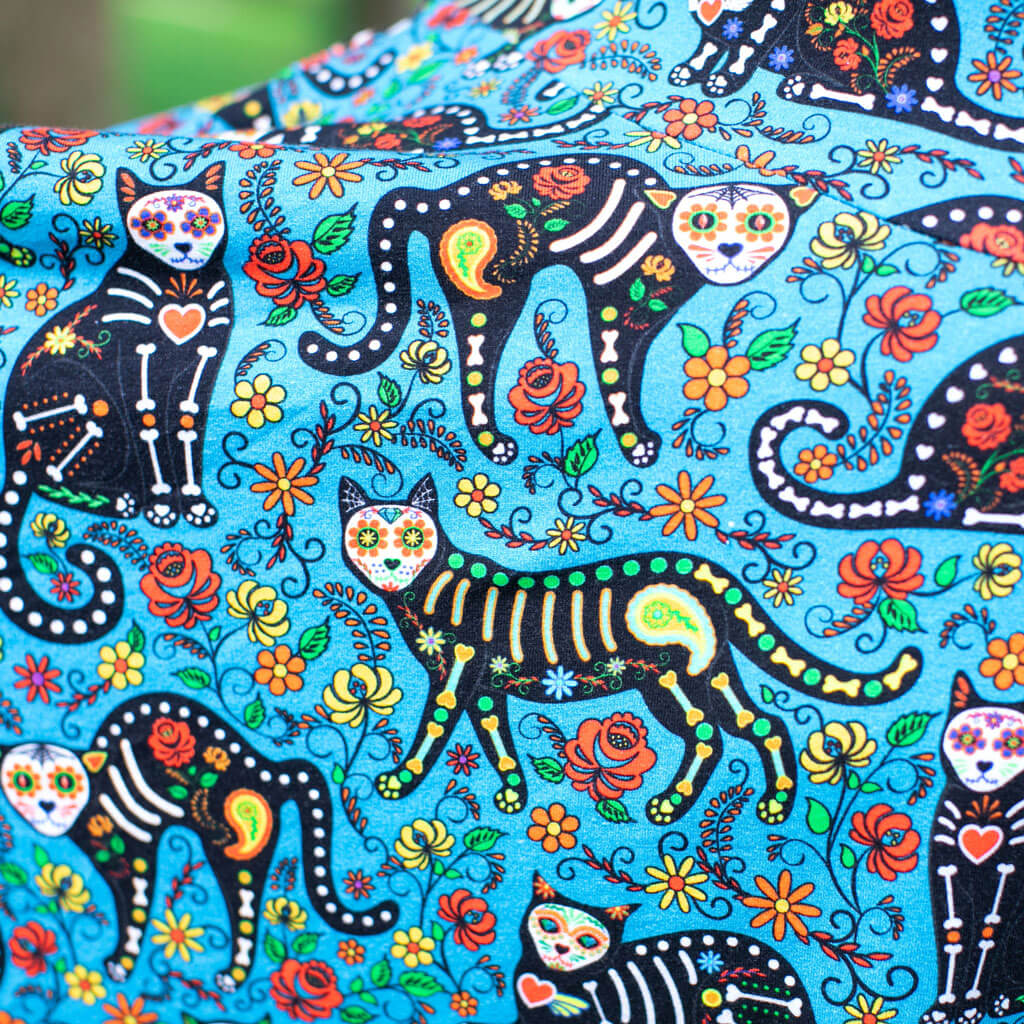 "Los Gatos Fantasmas" Calavera Cats Super Twirler Dress with Pockets