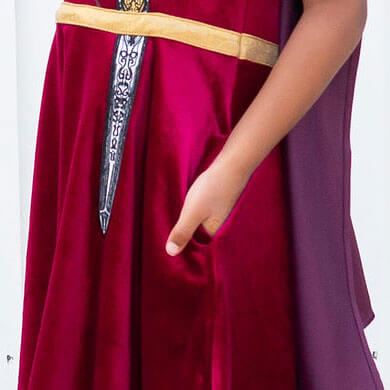 Sword and Cape Ballerina Style Short Sleeve Dress with Pockets