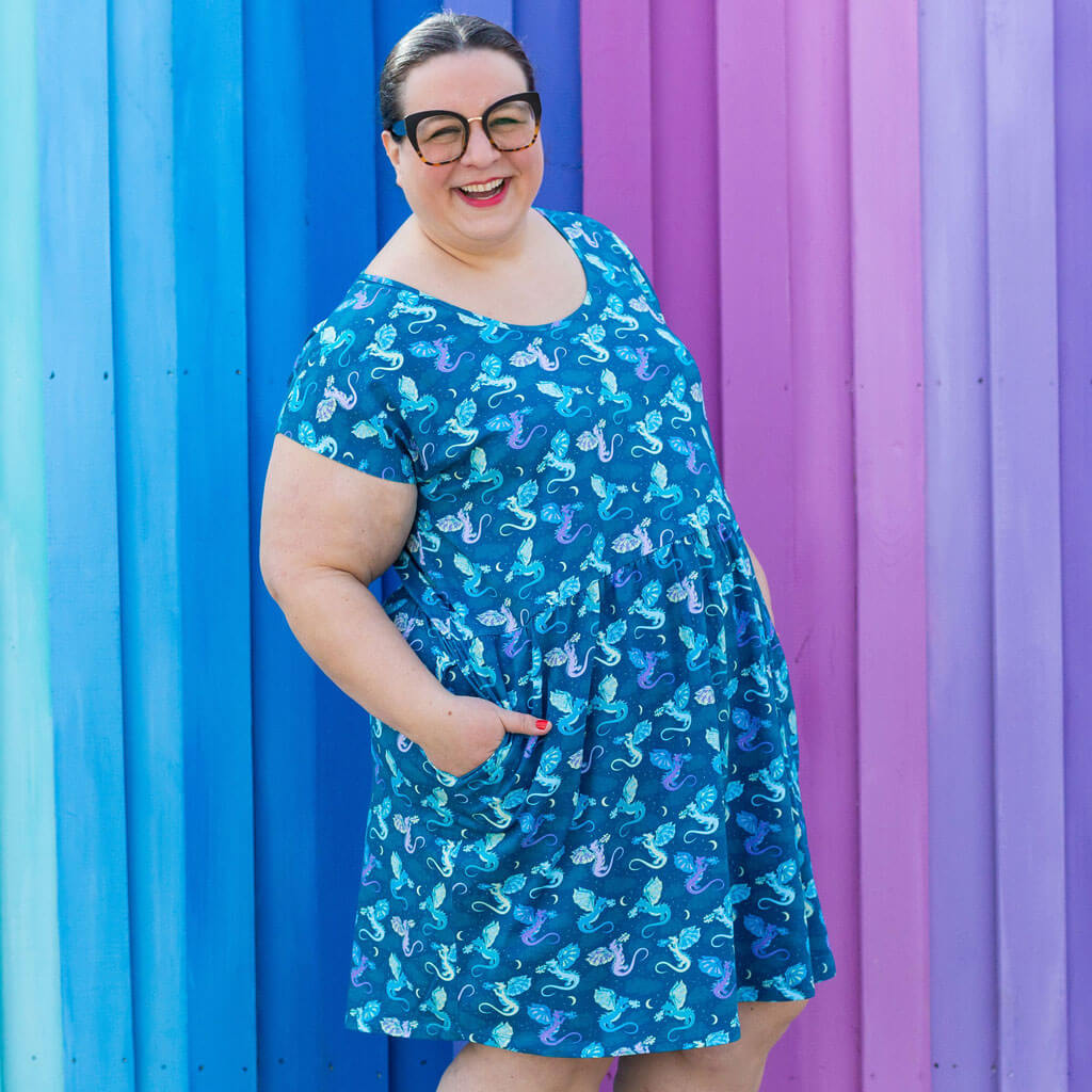 Adult "Slay All Day" Dragons Cap Sleeve Dress with Pockets