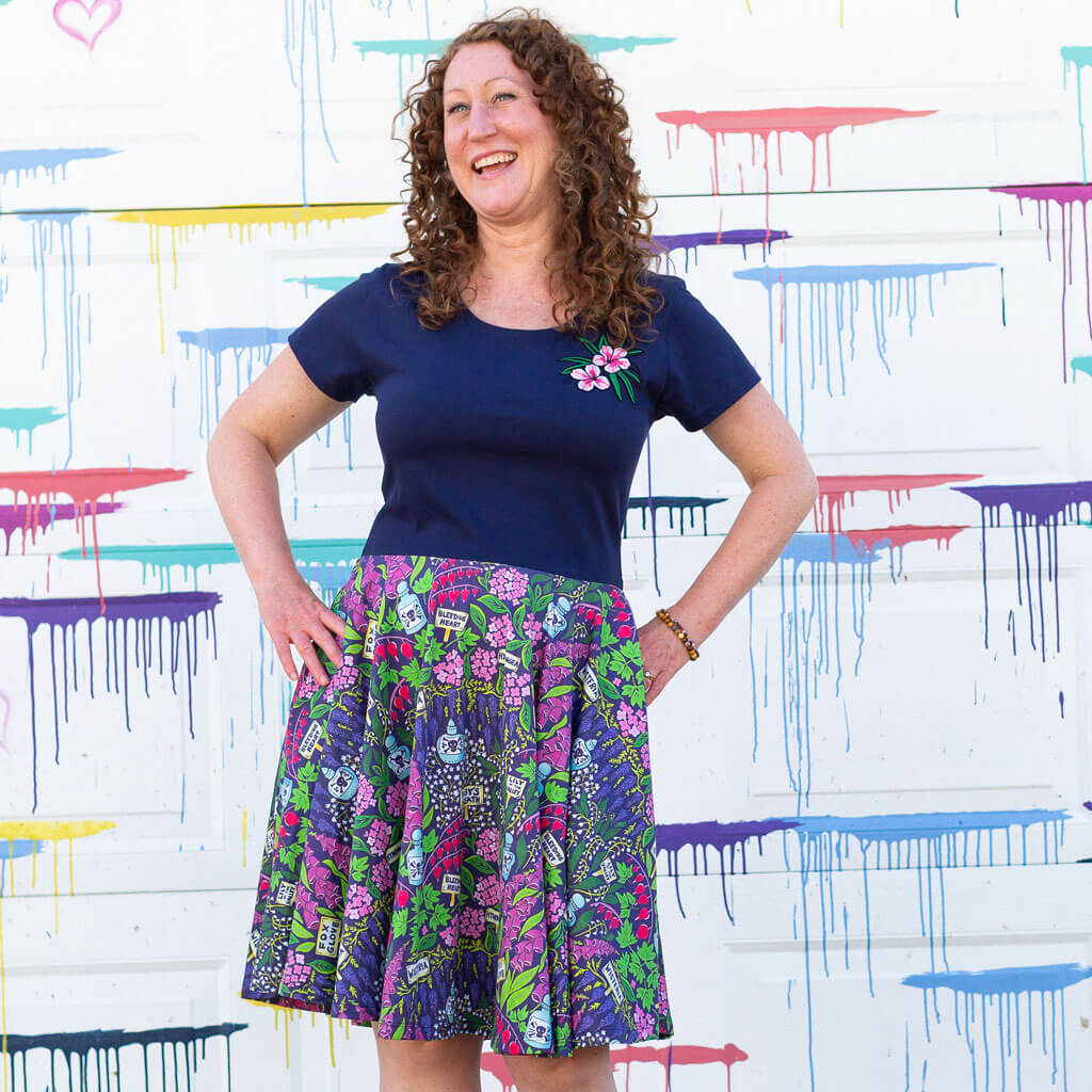 Adult "Pick Your Poison" Toxic Garden Super Twirler Dress with Pockets