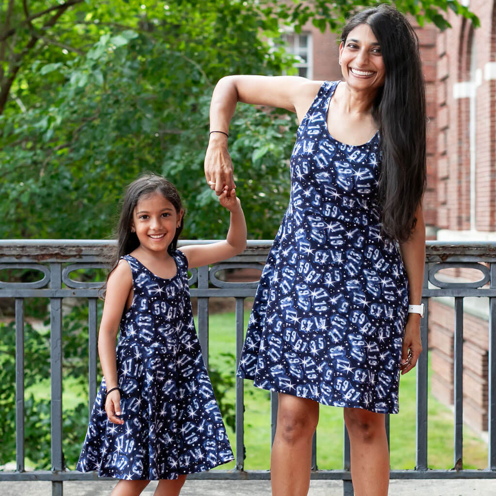 Twin Prime Numbers Sleeveless Play Dress with Pockets