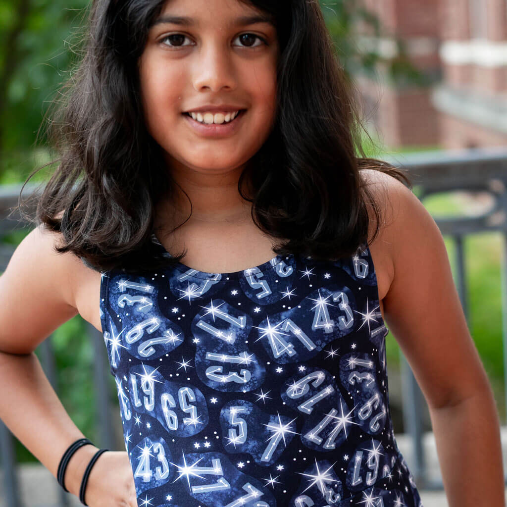 Twin Prime Numbers Sleeveless Play Dress with Pockets