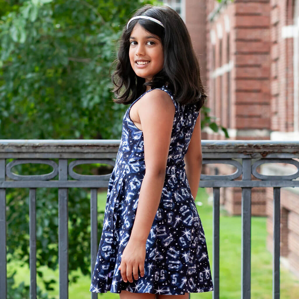 Twin Prime Numbers Sleeveless Play Dress with Pockets