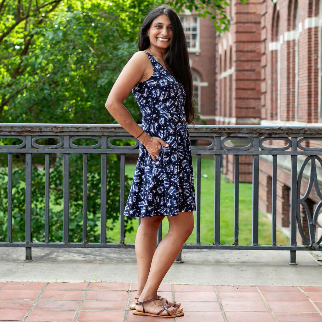 Adult Twin Prime Numbers Sleeveless Dress with Pockets