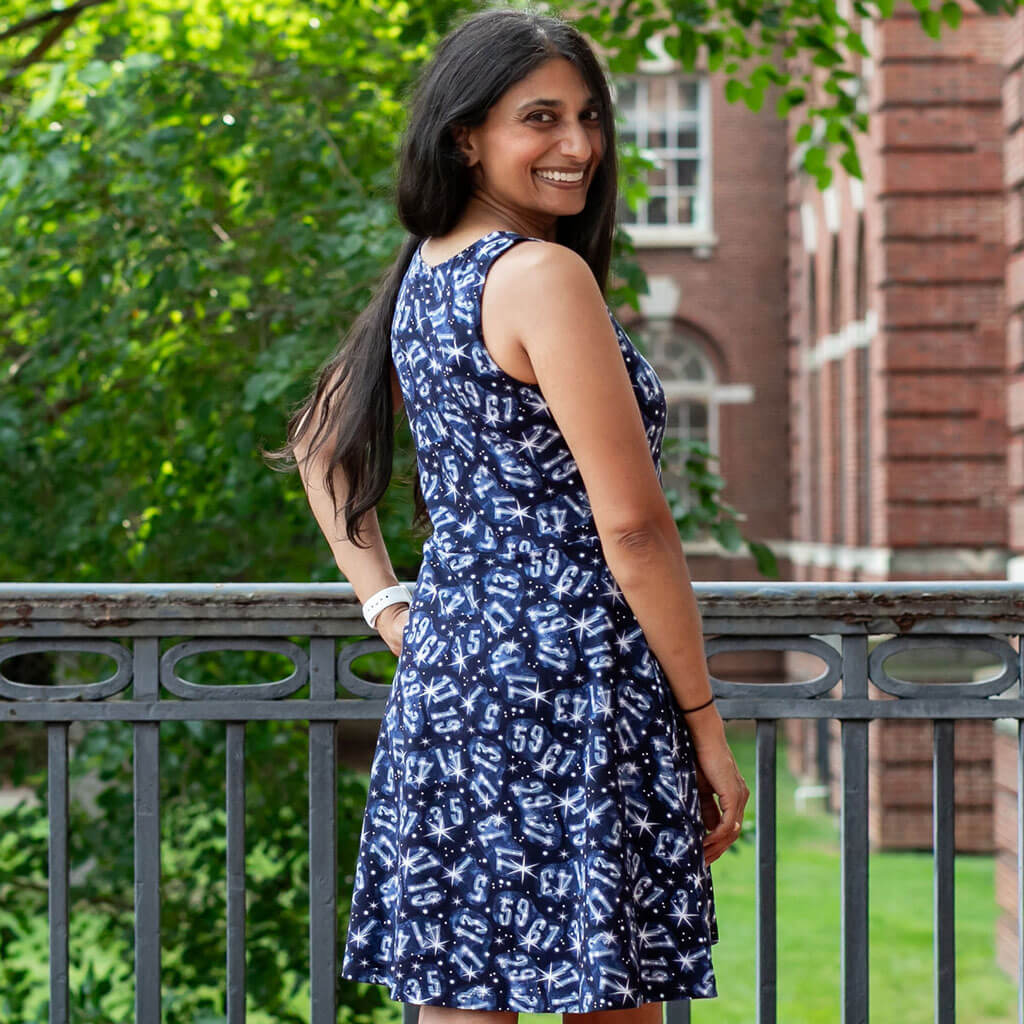 Adult Twin Prime Numbers Sleeveless Dress with Pockets